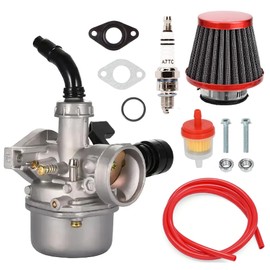 PZ19 Carburetor Kit - Engineered for TaoTao Baja Kazuma Loncin Sunl Peace Sports Kayo Fox SSR 6 Kandi 50 70 90 110 125cc 4 Wheeler ATV Quad Pit Dirt Bike Go Kart Cart Moped Parts (RED)