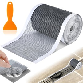Drain Strainer Shower, Shower Drain Mesh Sticker, 100 mm x 10 m PVC Gauze Hair Strainer Shower Filter Rinse Strainer Sticker with Plastic Spatula, Disposable Drain Hair Catcher Strainer for Bathtub