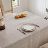 ZeeMart Grid Embroidered Tablecloths 52x70 Inch (Fit 3ft-4ft, Narrow Fit