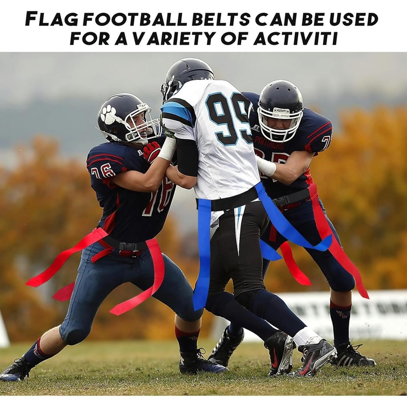 Flag Football Belts Set, 14 Player Adjustable Flags with 42