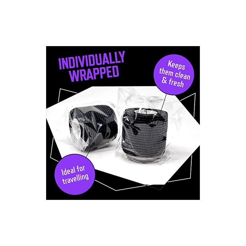 Black Self Adherent Cohesive Bandages 5cm x 4.5m Box of