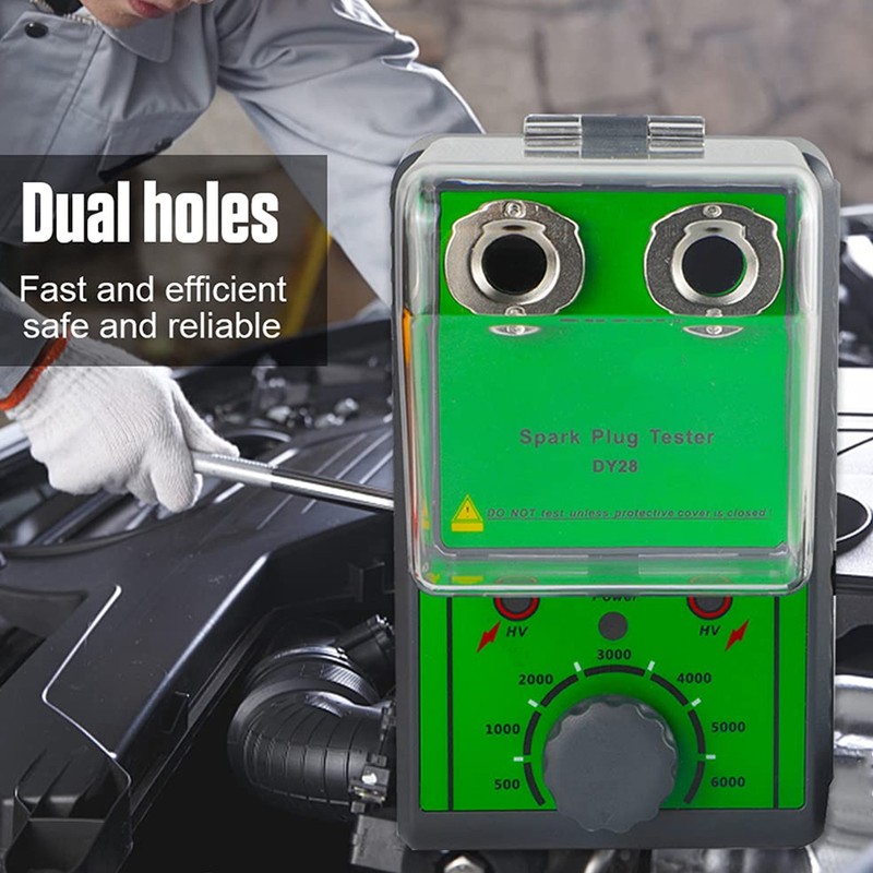 Double Hole Spark Plug Tester Adjustable Frequency Engine Ignition Analyzer