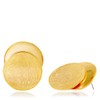 OZEL –Stud Earrings Brushed Texture for Women –14k Yellow Gold/White