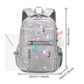 ZYUPHY School Backpack Girls Boys 3-6 Class Children's Backpack Primary School Children's Backpack Waterproof Multiple Pockets School Bag Large Capacity Ergonomic Design School Daypack, Starry sky