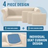 H.VERSAILTEX 4 Piece Stretch Chesterfield Sofa Covers for 3 Cushion