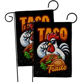 TACO Trump Flag 2 Pcs Pack Wall Hanging Decor Home Porch Trade Trump Always Chicken Out Poster Garden Decoration Room Tapestry Banner Door Sign Fathers Day Funny Gift Made in USA