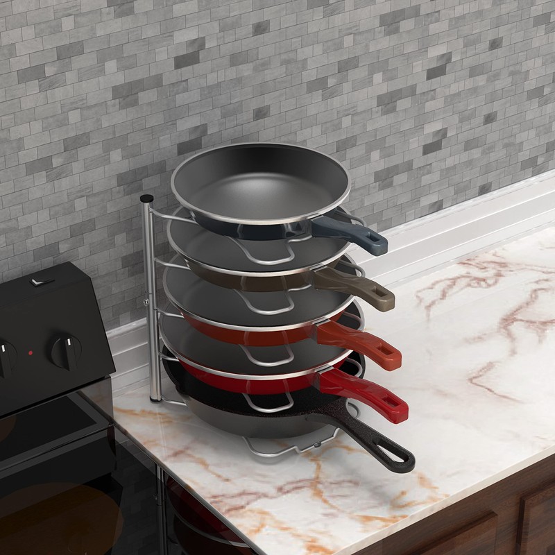 Simple Houseware Cabinet Pantry Pot and Pan Organizer Holder Rack,
