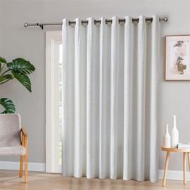 Warm Home Designs Sliding Glass Door Curtain. Ivory Extra Wide Curtains 96 Inches Long Work as Patio Door Curtains or Room Divider Panel. Velvet Blackout Curtain for Sliding Door. VE Ivory Patio 96