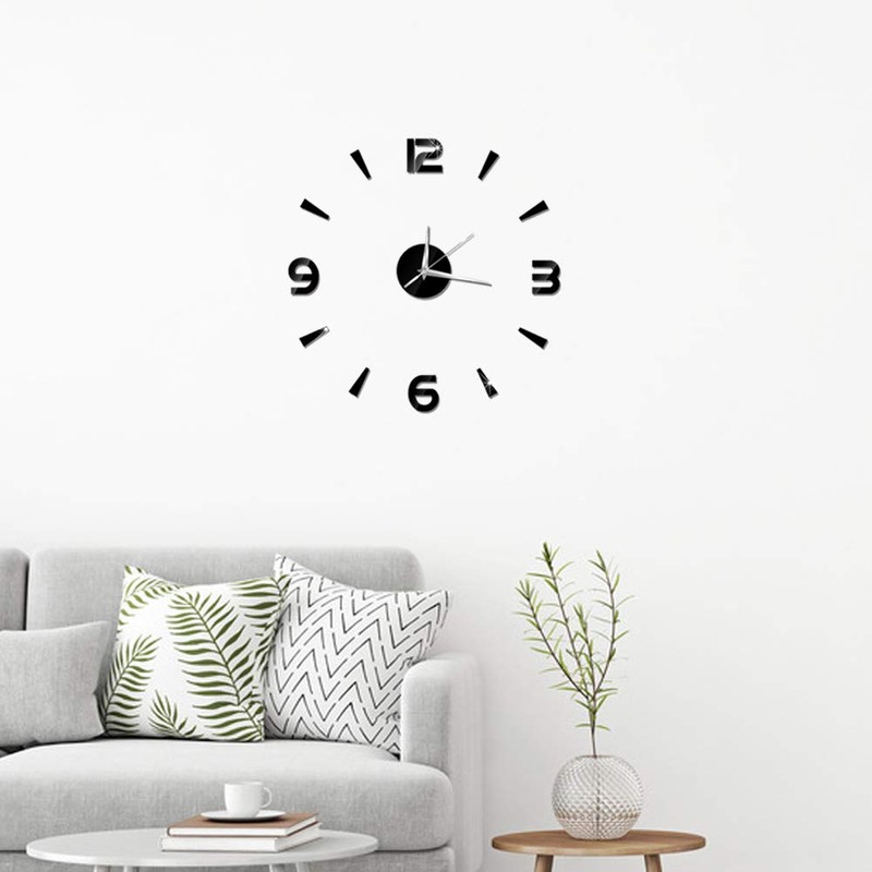 GBSCLOVER Frameless Wall Clock, 3D Modern DIY Clock Kit, Acrylic