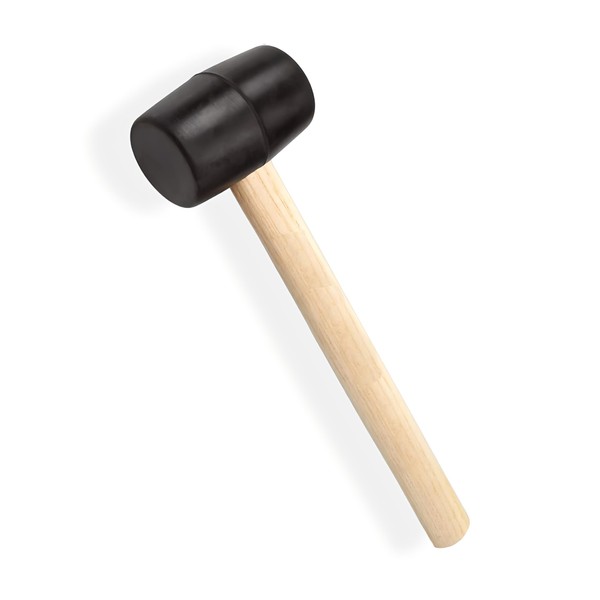Rubber Mallet Hammer with Wooden (25 CM) Handle Durable Mallet Hammer Mallet Solid Rubber Mallet for Slabs Home Nail Framing Roofing Straight Handle DIY Hand Tool Ideal for Bricklaying Tent Pegs 400g