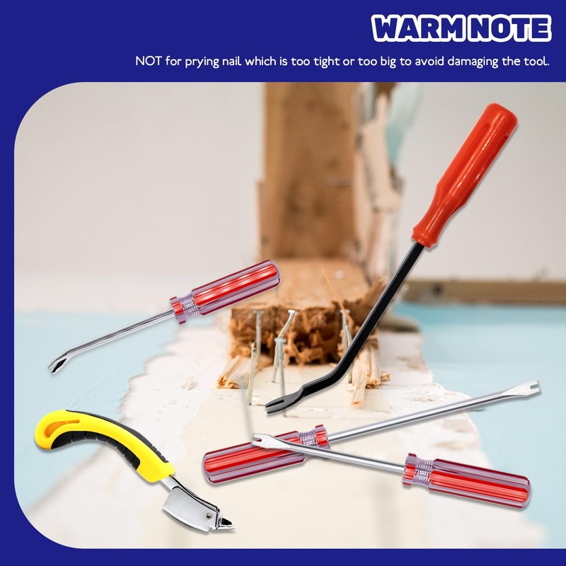 Waltool 5Pcs Upholstery Staple Remover Tool Set, Construction Carpet Remover,