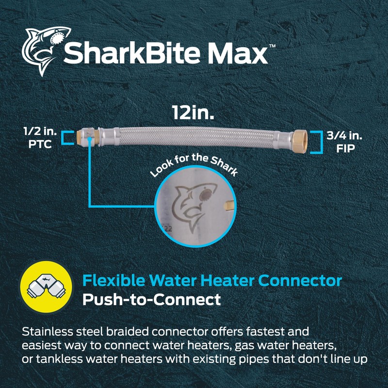 SharkBite Max 1/2 Inch x 3/4 Inch FIP x 12