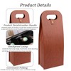 NUOYIA Portable 2 PU Leather Bottle Wine Tote Carrier, Reusable