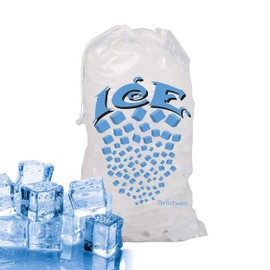 Perfectware- 20lb Drawstring Ice Bags w/Cotton String Handle- Pack of 25ct
