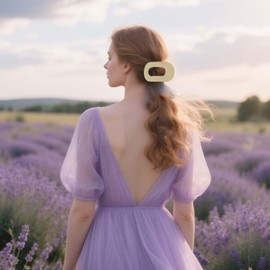 4 PCS Hair Clips for Women, Flat Claw Clips for Lying, Non-Slip Clip for Thick Thin Hair, Large Strong-Hold Claws for Styling, Light Cute for Women Girls Kids,Black,Off White,Coffee,Lotus Root Color