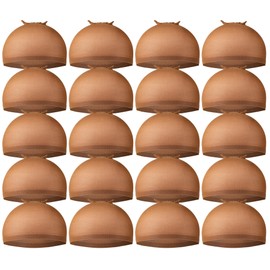 Teenitor Wig Caps, 20 Pack Stretchy Nylon Skin Tone Wig Application Caps for Women and Men - Brown