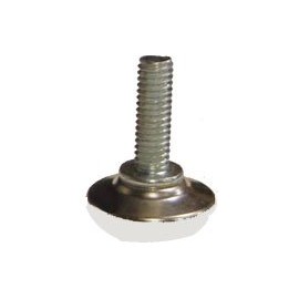 #4206 Adjustable 5/16" Threaded Leveling Stem Glides, Nickel Cover with White Pad, 4 Pack