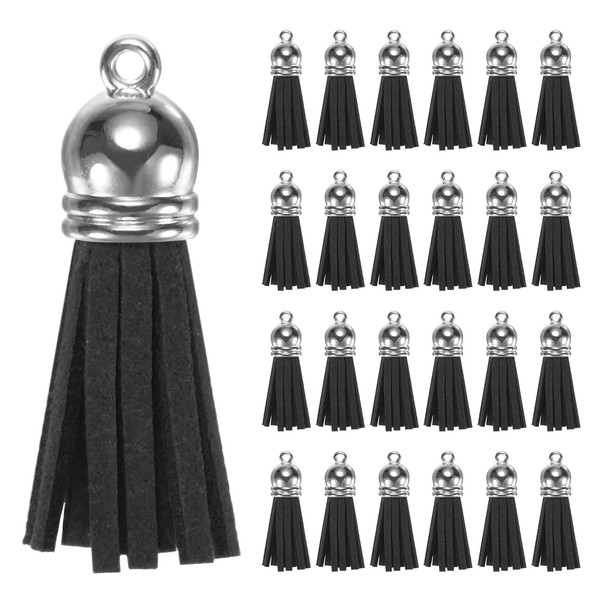 M METERXITY 100-Pack Faux Suede Tassel 1.4 Inch Small Keychain