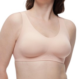 Momcozy Seamless Everyday Bra for Women, Wireless Full-Coverage Bra with Soft Support and All-Day Comfort Rosewater