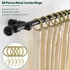 60Pcs Metal Curtain Rings and 60 Pcs Curtain Drapery Pin