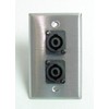 usbargainsound ProCraft Stainless Steel Wall Plate W/ 2 Speakon Speaker