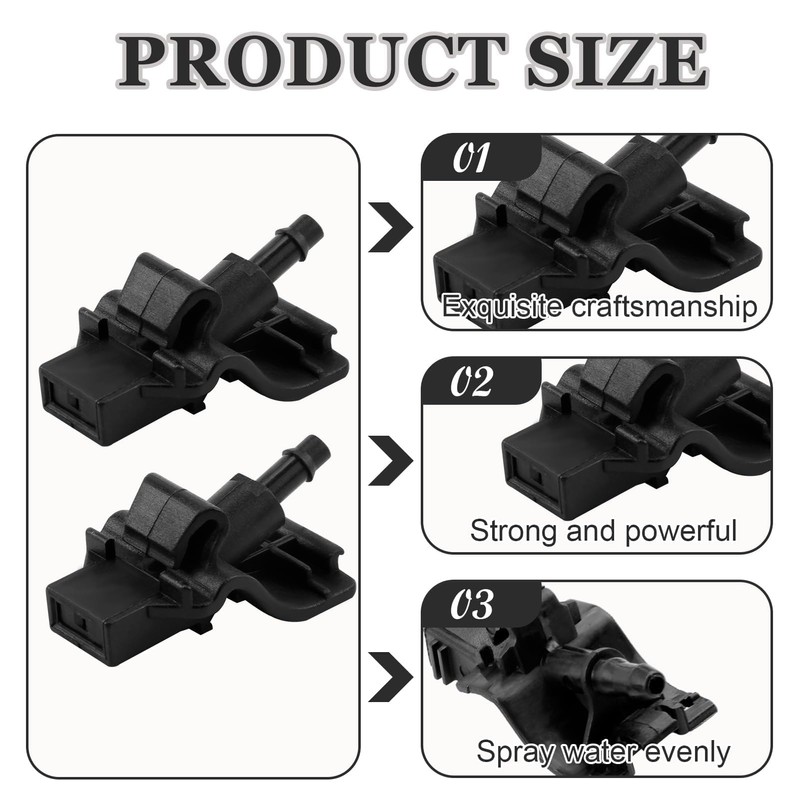 2-Pack Car Front Windshield Washer Jet 1902209 EB3B-17666-AA EB3B17666AA Jet