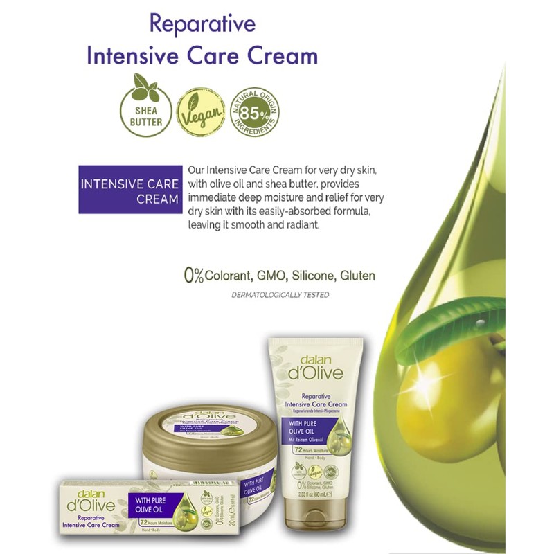 3 x Dalan d'Olive Intensive Cream 60 ml Tube