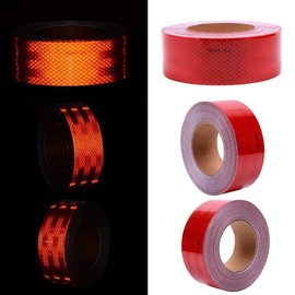 Qomovo Red High Visibility DOT-C2 Reflective Tape 2 inch x 20 feet Safety Warning Conspicuity Tape Waterproof Self-Adhesive Tape for Trailer Vehicles Trucks Vans Bikes Cargos Helmets Poles