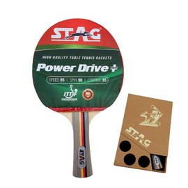Stag Power Drive Plus Table Tennis Racquet(Multi- Colour, 174 Grams, Intermediate)