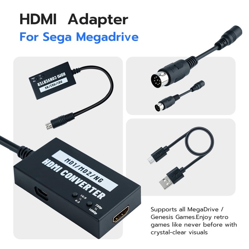 Mcbazel SEGA Megadrive 1080p HDMI Adapter for Mega Drive 1/Mega