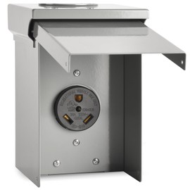 30 Amp RV Outlet Box, Enclosed Lockable NEMA TT-30R RV Electrical Panel-Weatherproof & UL Listed, for 125/250V RV/EV Camper Plug Trailer Motorhome Electric Car Generator