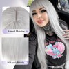 Lady Hanne Long Straight Wig With Bangs Grey Silvery Silky