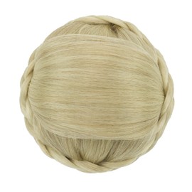IMISSU Small Size Braided Chignon Dancer Hair Cover Doughnuts Hair Pieces Hair Bobbles Hair Bun Wig Updo Wedding Party for Women (M1 Dirty Blonde)