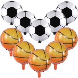 20 Pieces Sports Balloons Set, Large Foil Mylar Basketball Balloons Football Balloons Soccer Balloons Baseball Balloons for Boys Baby Shower Decorations Sports Event Birthday Party Supplies