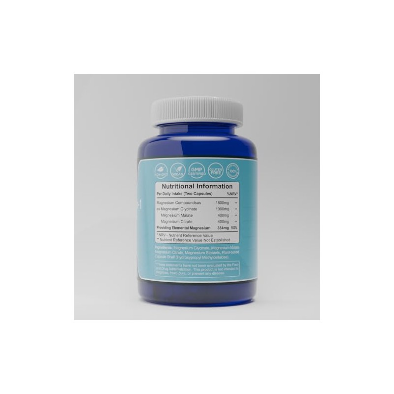 Magnesium 3-in-1 Complex – 1800mg of Glycinate, Citrate & Malate