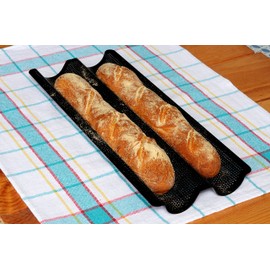 Mrs. Anderson's Baking Non-Stick Double Baguette Pan, Carbon Steel, European Approved, PTFE and PFOA Free