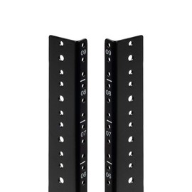 NavePoint 9U Vertical Rack Rail Pair DIY Kit with Hardware, Black