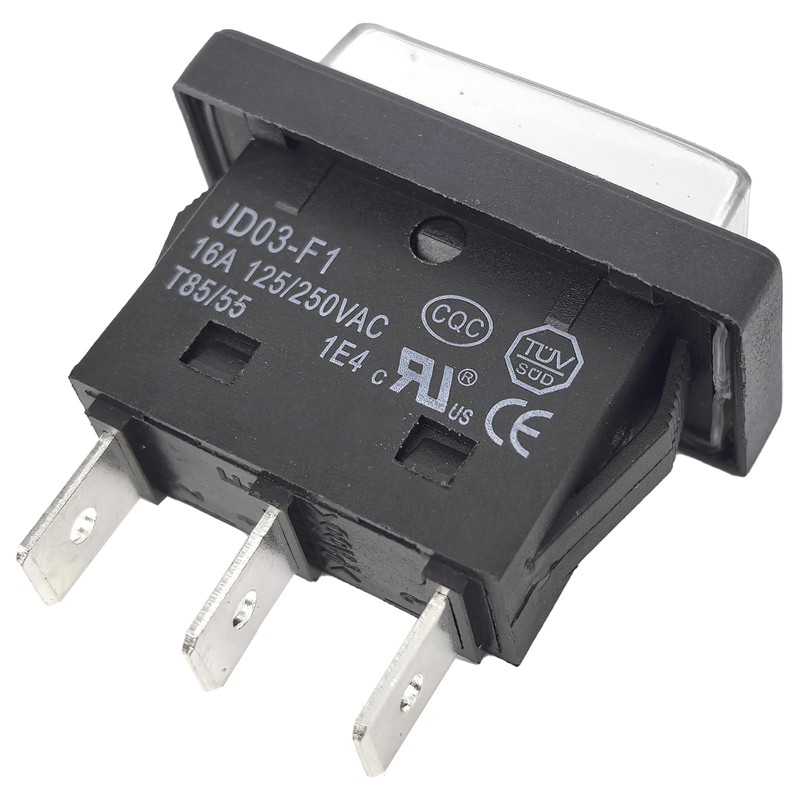 3-Pack JD03-F1 Rocker Switch - 16A 125/250VAC 3-Position SPDT Switch