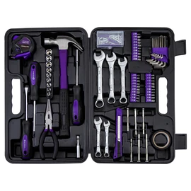 CARTMAN 148-Piece Automotive and Household Tool Set Perfect for Car Enthusiasts and DIY Home Repairs Purple
