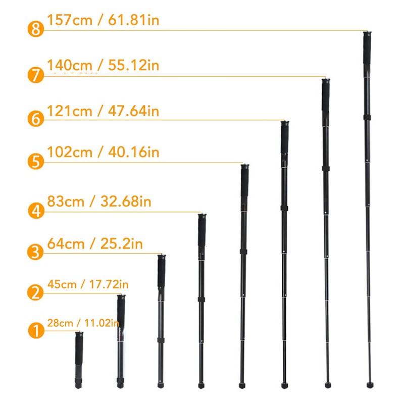 Monopod Extension Rod Camera Monopod 8 Section Compact for SLR