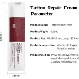proamate Tattoo Cream Scar Repair Gel, Microblading Aftercare Ointment Vitamin A&D Anti Scar Tattoo Aftercare Cream for Makeup Microblading and Tattoo Healing Supplies (White 10 PCS/Pack)