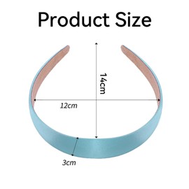 Blue Headbands for Women, Hard Plastic - Headband, Plain, Soft Fabric Hair Hoops, Padded, Hair Band, Comfortable Headbands, for Women and Girls, Birthday Gift (Blue)