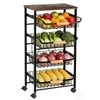 ULIKEUS 5-Tier Utility Kitchen Cart Storage with Pull-Out Baskets and