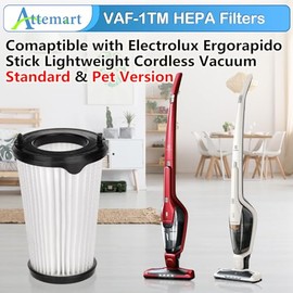 4 Pack VAF-1TM Filter Replacement for Electrolux Ergorapido Stick Vacuum EHVS2510AW VS3510AR Standard & Pet Version PureAdvantage PureAdvantageTM Ergorapido Vacuum, Part # EL65522