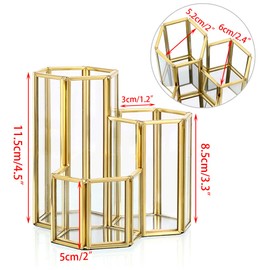 Sumnacon Tabletop Storage Case, Makeup Case, Cosmetic Storage Box, Transparent, Pen Stand, Pen Stand, Pen Stationery, Lipstick, Cosmetic Brush, Nail Color, Storage Case (Gold + White, Small)