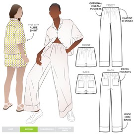 Style Arc Sewing Pattern - Albie Woven Pant and Short (Sizes 10-22)