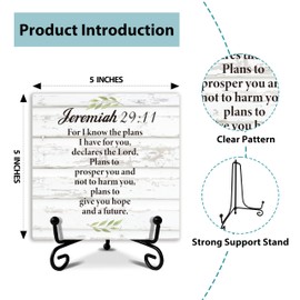 Christian Sign Prayer Room Decor, Christian Decor Bible Gifts for Women, Desk Decorations for Home Office Desk Decor Shelf Decor, Wooden Plaque With Stand-TJ25