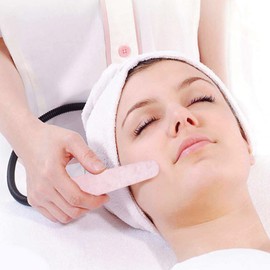 TEONEI Natural Stone Massage Wand,Crystal Massage Stick,Scraping Massage Tools,for Acupuncture Therapy Pointed Stick Tretament,Scraping Tool,Spa (Pink)