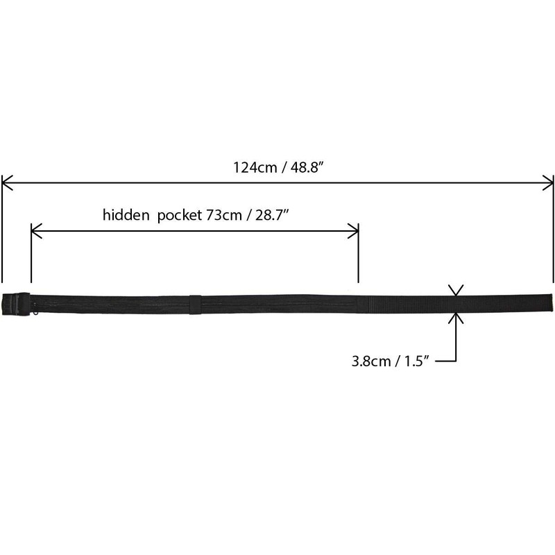 CampTeck U6889 Security Money Belt Hidden Cash Belt Anti-theft -