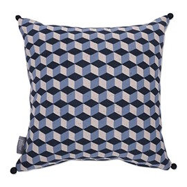Pillow Perfect Indoor Geometric Cubes Midnight Throw Pillow, Blue, 18 x 18-Inch